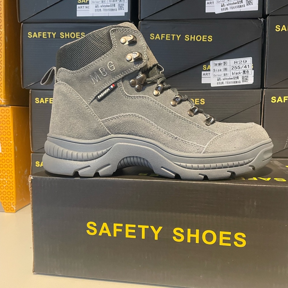 Men’s work shoes with steel toe safety boots for work very comfortable